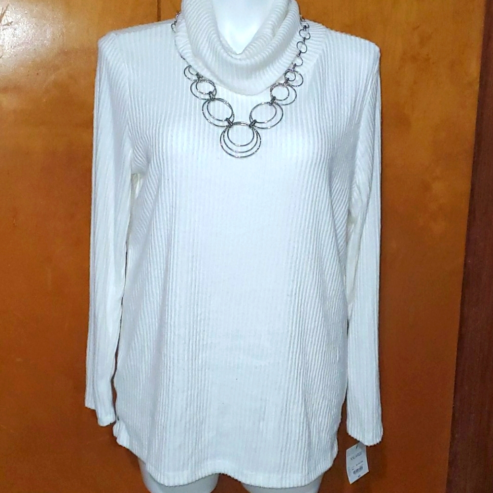 XXL Cream Liz Claiborne cowl neck NWT